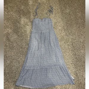 Abercrombie and finch blue flower dress with side slit